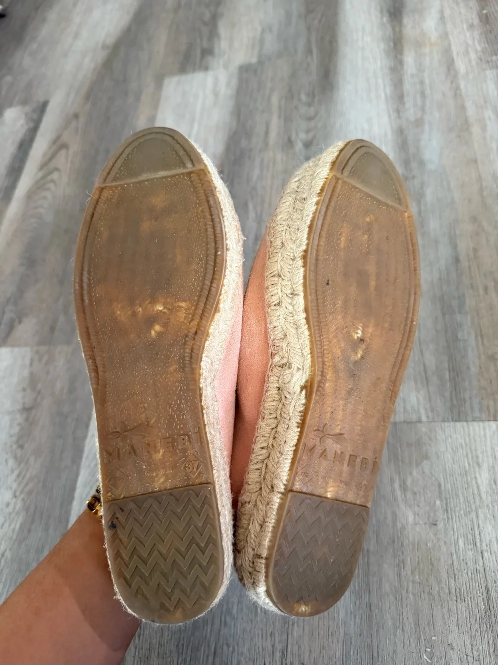 Manebi Hampton Blush Pink Espadrille Platform Sneaker
